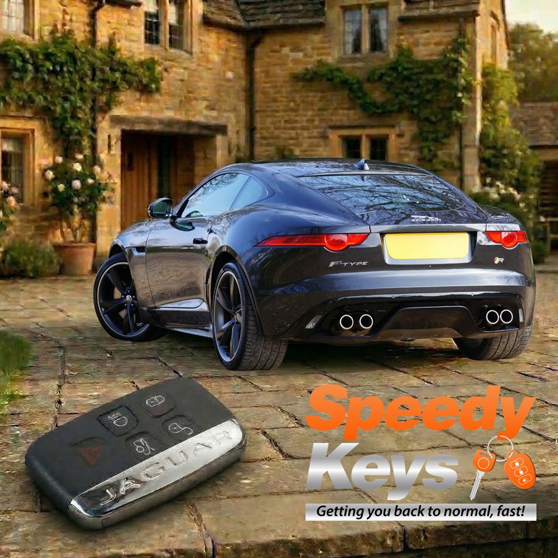Speedy Keys specialist creating a spare Jaguar key on-site in Essex