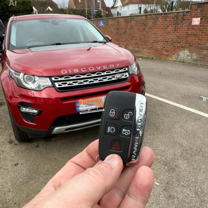 Speedy Keys specialist programming a Land Rover replacement key in Essex